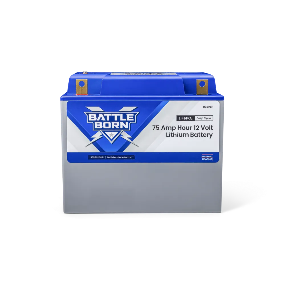 75Ah 12V Group 24 Heated LiFePO4 Deep Cycle Battery — official product photo