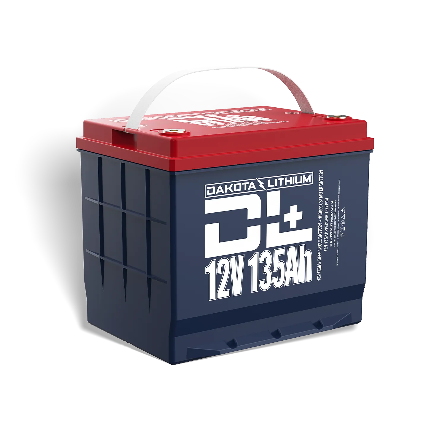 DL+ 12V 135Ah Heated Dual Purpose LiFePO4 Battery — official product photograph